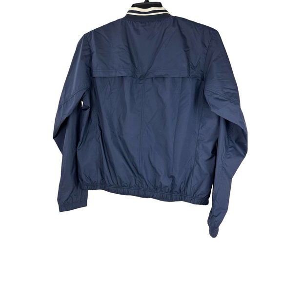 Tory Burch Tory Sport Full Zip Bomber Jacket Crop Length Navy Blue Medium Vented - Picture 4 of 9